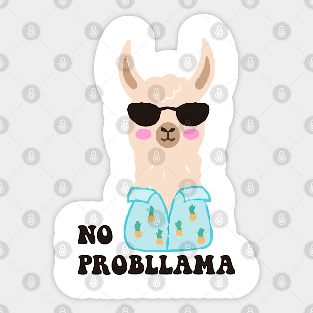 llama - no probllama - funny Sticker by zaiynabhw